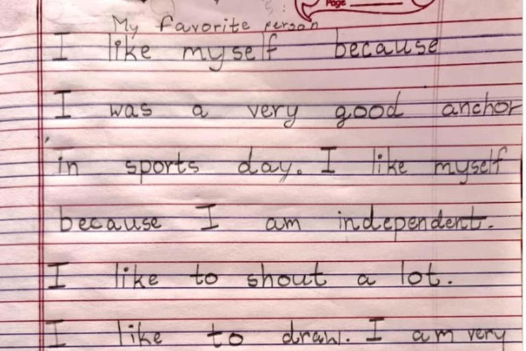 The essay by the little girl has won the internet's heart. (Photo Credits: Instagram)
