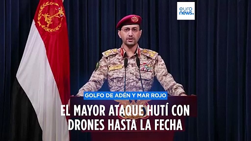 Ataque masivo con casi 40 drones hutíes a la armada estadounidense en el Mar Rojo
