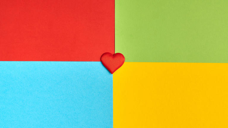 Microsoft logo colors with heart