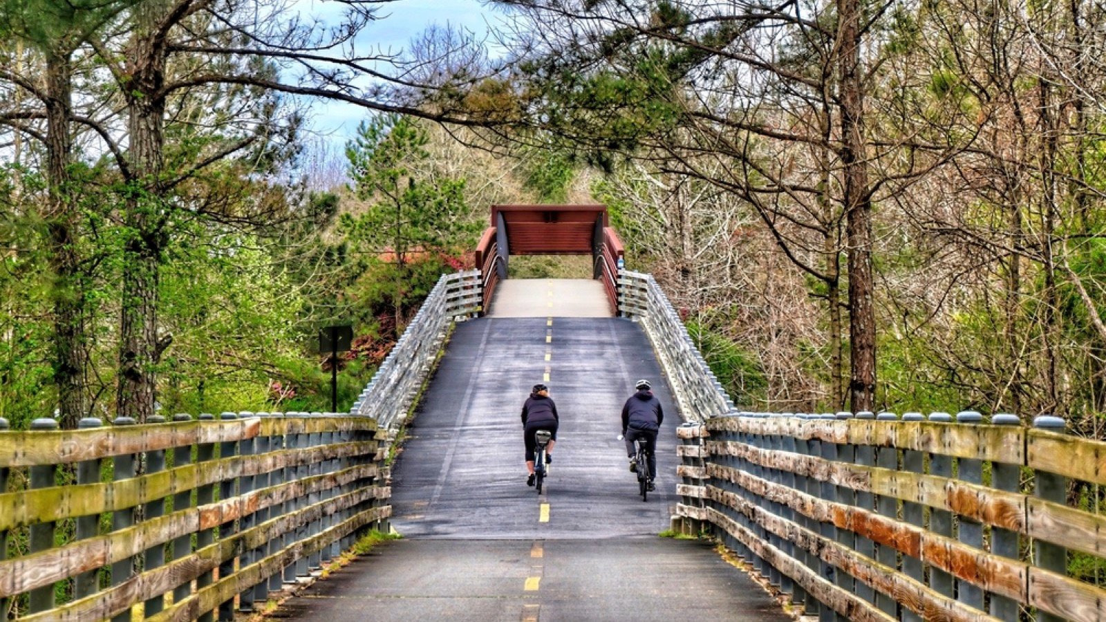 <p>Hike, bike, ride a horse, jog, or skate the 61.5-mile paved pathway that follows an old rail line near Smyrna. Travel through the historic downtowns and enjoy the preserved forests and stunning scenery of the rural countryside. The trails are suitable for the entire family.</p>