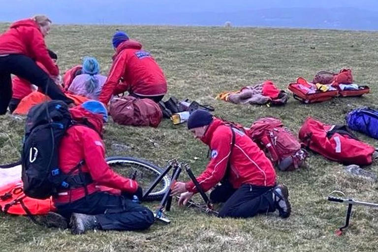 Rider swaps horse for stretcher after nasty Moel Famau fall