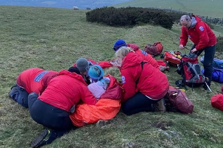 Rider swaps horse for stretcher after nasty Moel Famau fall