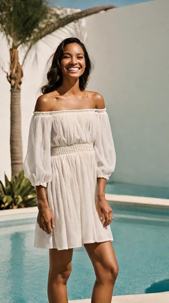 <p>What makes an off-the shoulder mini dress a must-have in your Hawaiian escapades? Well, that off-the-shoulder neckline gives you an incredibly flattering profile as it exhibits just the right amount of skin while keeping you cool in the island heat.</p><p>With its mini length, this dress infuses a hint of flirtatious charm, which embraces the carefree spirit of island life. </p>