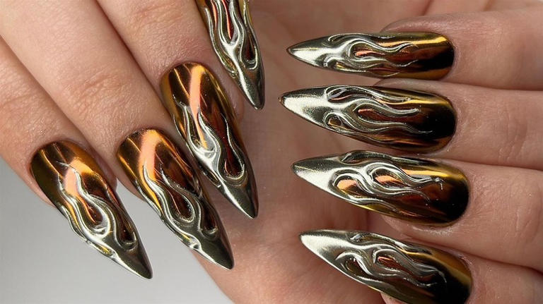 Mixed Metal Nails Bring Extra Glam To Your Next Manicure
