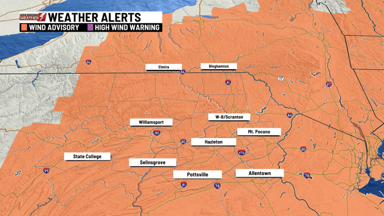 Wind advisory issued across Pennsylvania