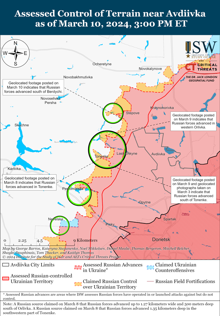 Ukraine War Map Shows Russian Offensive Stalling After Avdiivka Win