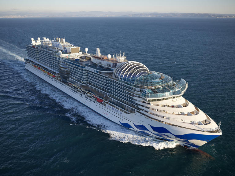 Princess Cruises’ Sun Princess cruise ship seen here during sea trials made its maiden voyage from Rome on Feb. 28, 2024.
