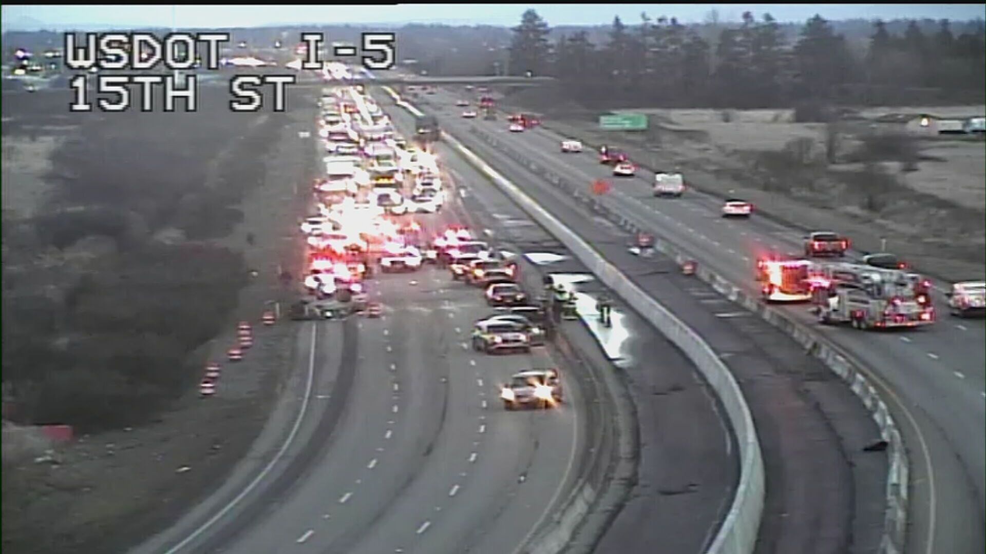 Crashes On Southbound I-5 Block Lanes Near Everett