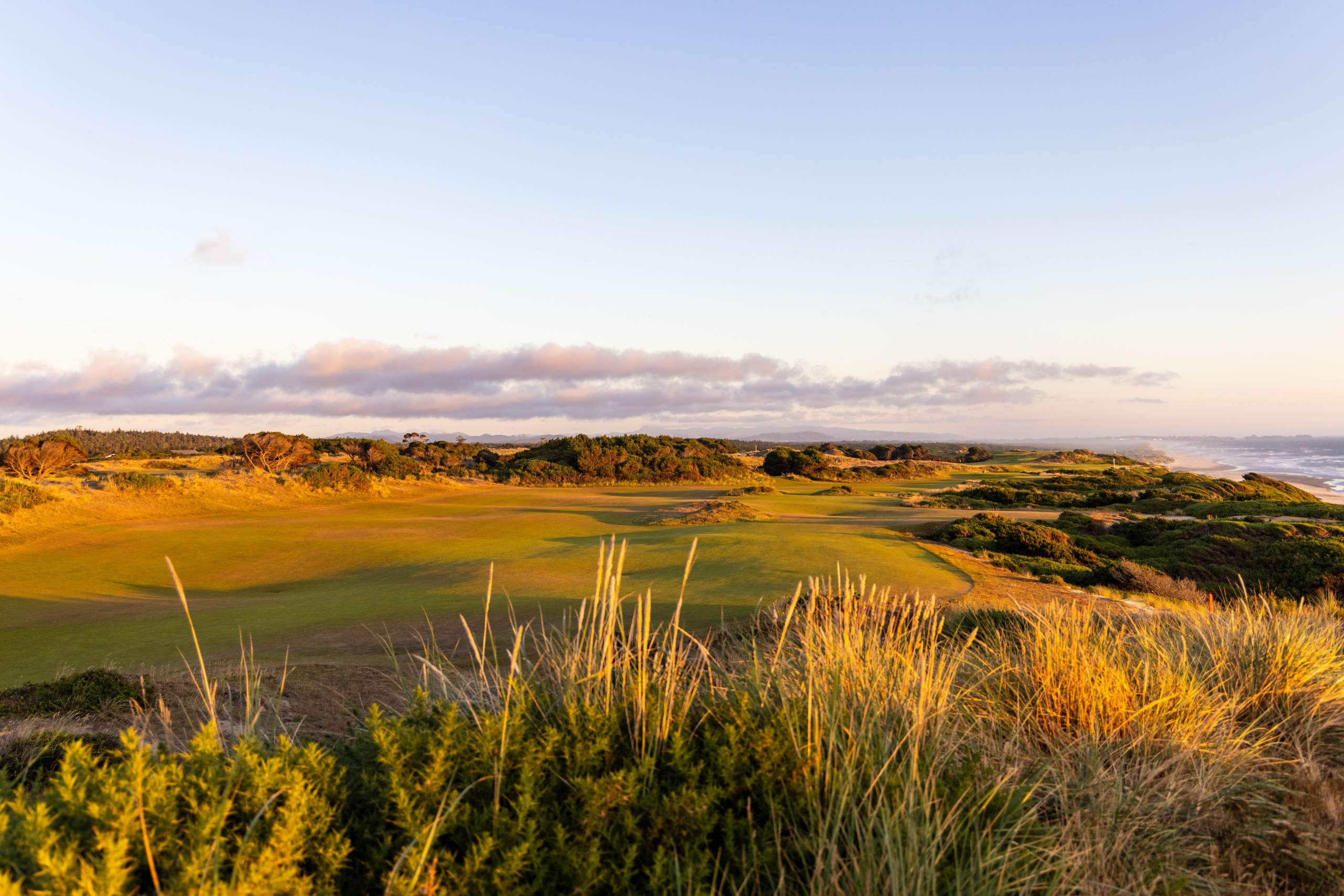 <em><b>Course Location: Bandon, Oregon </b></em> The third course from golf heaven on this list, this is the one that started it all. The saga began in 1999 with the unveiling of Bandon Dunes. Crafted by the visionary Scotsman David McLay Kidd, the course graces a coastal perch, gazing over the majestic Pacific Ocean. Nature's profound influence sculpted the terrain, setting the stage for what would evolve into a golfing masterpiece. The course's layout tantalizes the senses, guiding players through a captivating odyssey that culminates at the heart of the resort. Winding amidst untouched coastal dunes, the journey unfolds, offering glimpses of vast ocean vistas at every turn. This course is very strategy-based-- winds are ever-present, and the varying elements create a new experience each time you play.