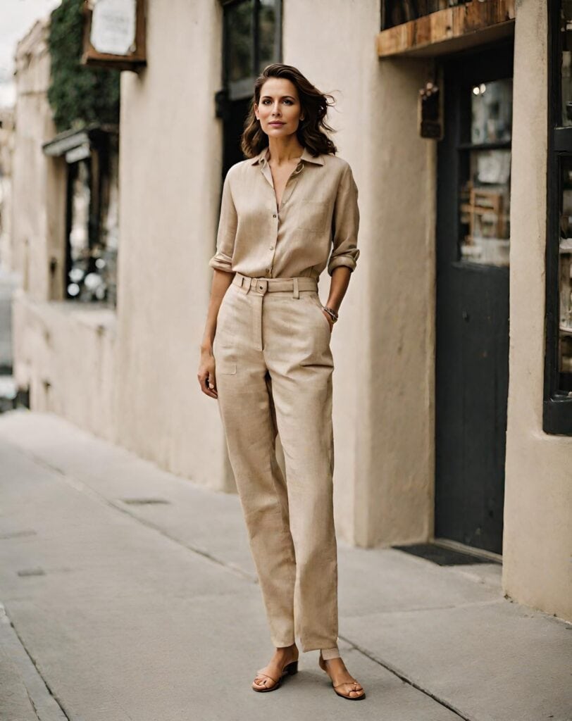 <p>Beige is a beautiful, neutral color that just blends seamlessly with so many other different styles and designs. Its versatility and elegant aesthetic have a classic and timeless appeal that can totally look good both on formal and casual occasions.</p><p>You can also try to go monochromatic with your look by wearing a matching top that also comes in the same beige color! This will give you that minimalist look that’s sure to show off your elegant fashion taste.</p>