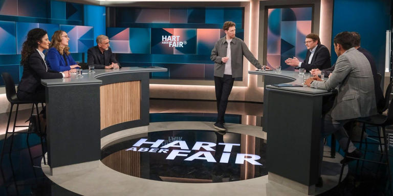 Die "hart aber fair"-Runde vom 11. März. WDR / Oliver Ziebe