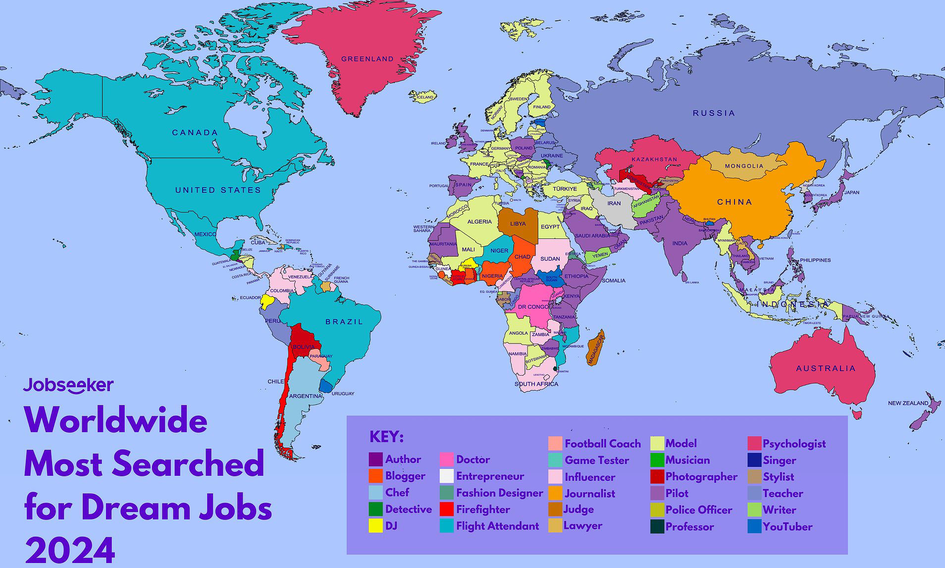 What the world wants to do for a living Fascinating maps show how
