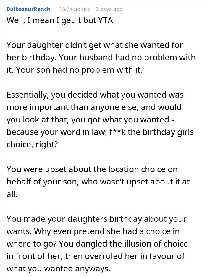 Mom Asks Daughter To Choose Another Restaurant Because Her Brother Can