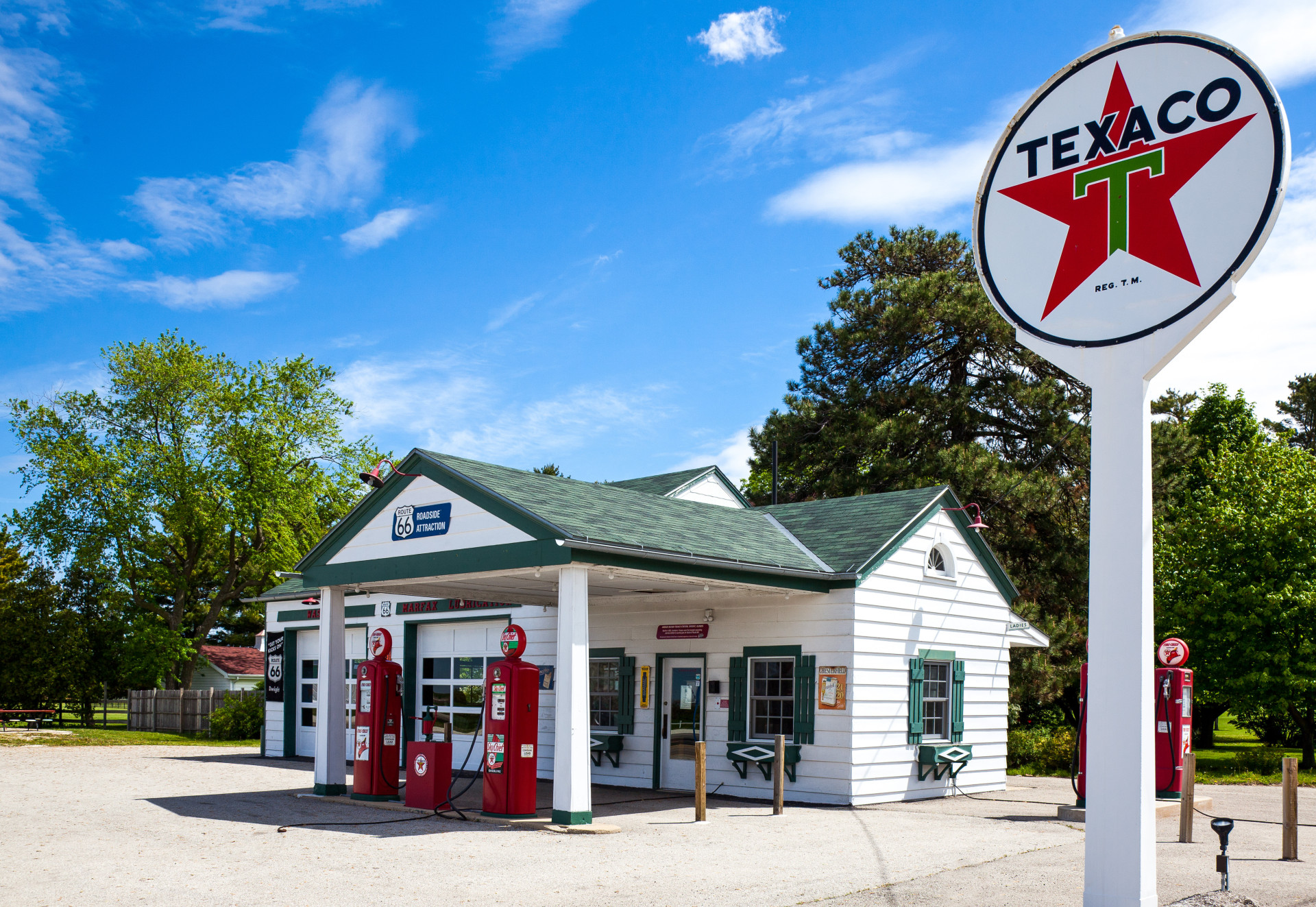 The old Texaco gas station, in Dwight.