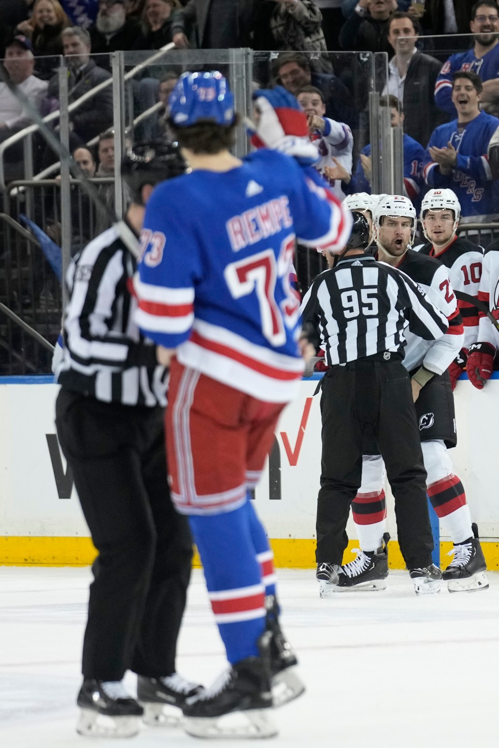 Rangers’ Matt Rempe Suspended Four Games For Elbow To Devils Player’s Head