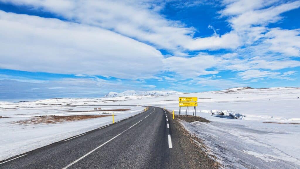 <p>Iceland’s Route 1, known as the Ring Road, fully travels around the island. On this 828-mile trip, you’ll encounter volcanoes, glaciers, waterfalls, and black sandy beaches. If you travel from September to mid-April, you might even witness the Northern Lights.</p>