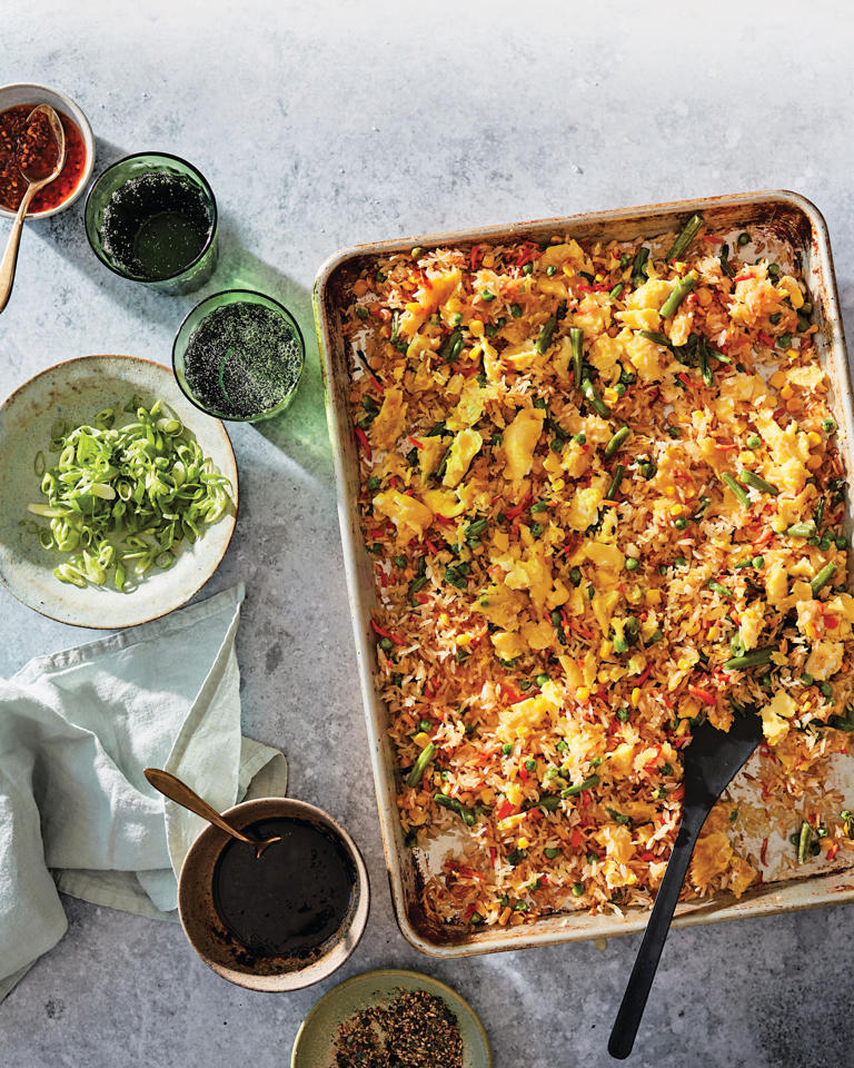 Recipe: Use a sturdy sheet pan to make this inventive oven-fried rice