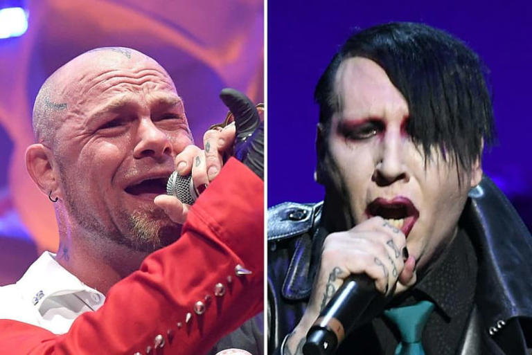 Closeups of Five Finger Death Punch's Ivan Moody, Marilyn Manson
