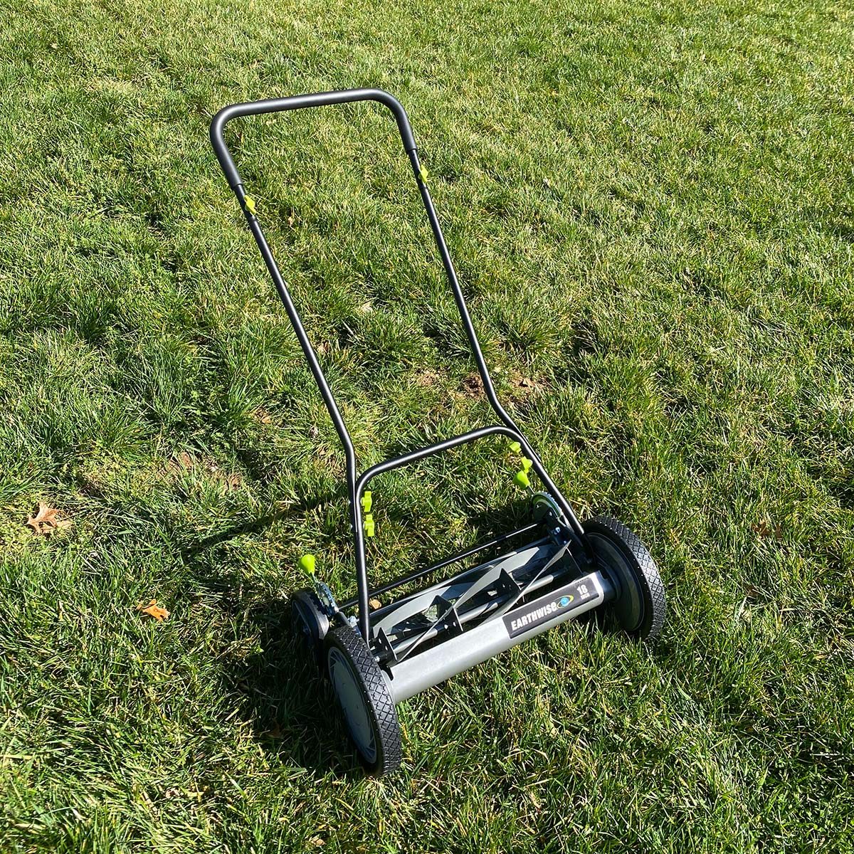 <h3>Earthwise 18-inch 5-Blade Push Reel Lawn Mower</h3> <p>Summer grasses like Zoysia, Bermuda and St. Augustine require more frequent cutting and are maintained at shorter lengths, around 1.5 inches to 2 inches. Compare this height with tall fescue, where the ideal height is about 3.5 to 4 inches.</p> <p>Reel mowers are great for shorter, <a href="https://www.familyhandyman.com/article/what-to-know-about-turf-grass/">warm-season grasses</a> because they can finely chop the grass clippings and put them back into your yard—all while maintaining a clean appearance. The <a href="https://www.amazon.com/Earthwise-1816-18EW-18-Inch-5-Blade-Mower/dp/B01DCPV2GK/" rel="noopener">Earthwise 18-inch reel mower</a> is designed to reach a cutting height of one inch. At this height, you are getting near surgical precision for your grass and can maintain it at the perfect one-inch height setting. The Earthwise has huge wheels with tires that have rubber coating but will not go flat, allowing you to dig further into your lawn and get the traction you need for an effortless cut.</p> <p><strong>Pros</strong></p> <ul> <li>Low cutting height capability</li> <li>Lightweight</li> <li>Rubber molded wheels</li> <li>Simple height adjustment</li> </ul> <p><strong>Cons</strong></p> <ul> <li>Handle is a bit wobbly</li> <li>Harder to get started pushing</li> </ul> <p class="listicle-page__cta-button-shop"><a class="shop-btn" href="https://www.amazon.com/Earthwise-1816-18EW-18-Inch-5-Blade-Mower/dp/B01DCPV2GK/">Shop on Amazon</a></p> <p class="listicle-page__cta-button-shop"><a class="shop-btn" href="https://www.northerntool.com/products/earthwise-reel-push-lawn-mower-18in-w-model-1816-18ew-51877">Shop on Northern Tool</a></p>