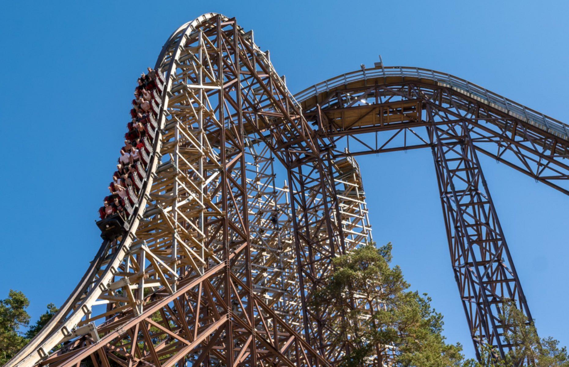 <p>It is another tie, this time for most inversions on a wooden roller coaster. Both have three inversions, which is quite a feat on wooden tracks.</p>  <p>Reaching speeds of nearly 72 miles per hour, Wildfire is slightly quicker than Outlaw Run (68 miles per hour).</p>