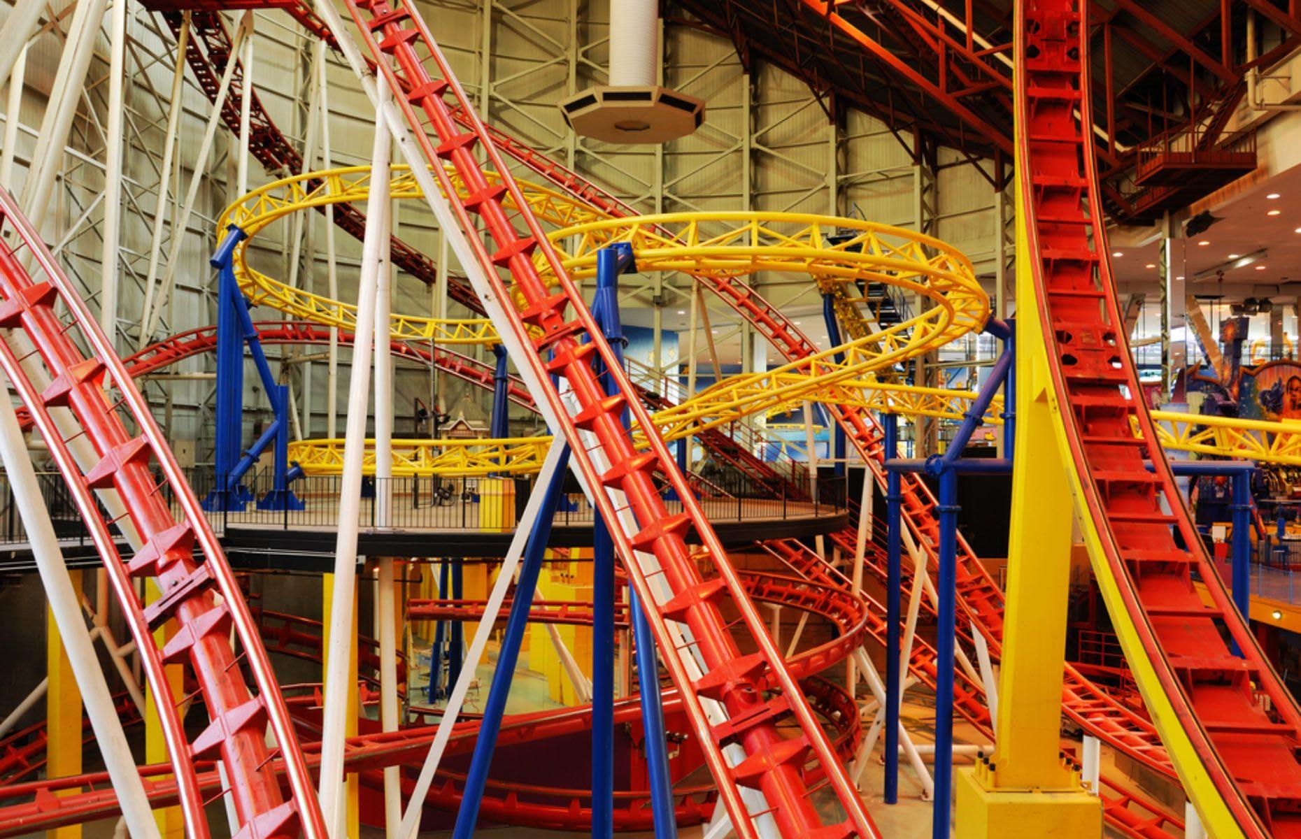<p>Named after the not-so-scary Teenage Mutant Ninja Turtles, this incredible indoor roller coaster tops the record books for having a vertigo-inducing 121.5° vertical drop. Just 0.5° steeper than previous record-holder, Takabisha in Japan, this relatively new ride (it opened in 2019) goes from 0-62.1 miles per hour in just two seconds, before climbing a lift hill, hanging for what seems like an eternity, then descending the steepest coaster slope in the world.</p>