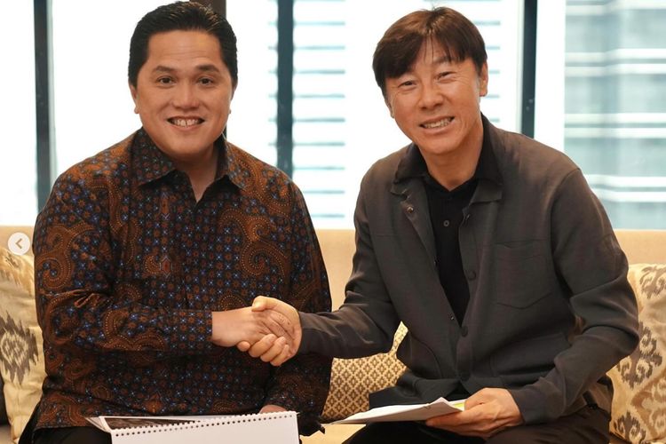 Erick Thohir Resmi Perpanjang Kontrak Shin Tae-yong Hingga 2027