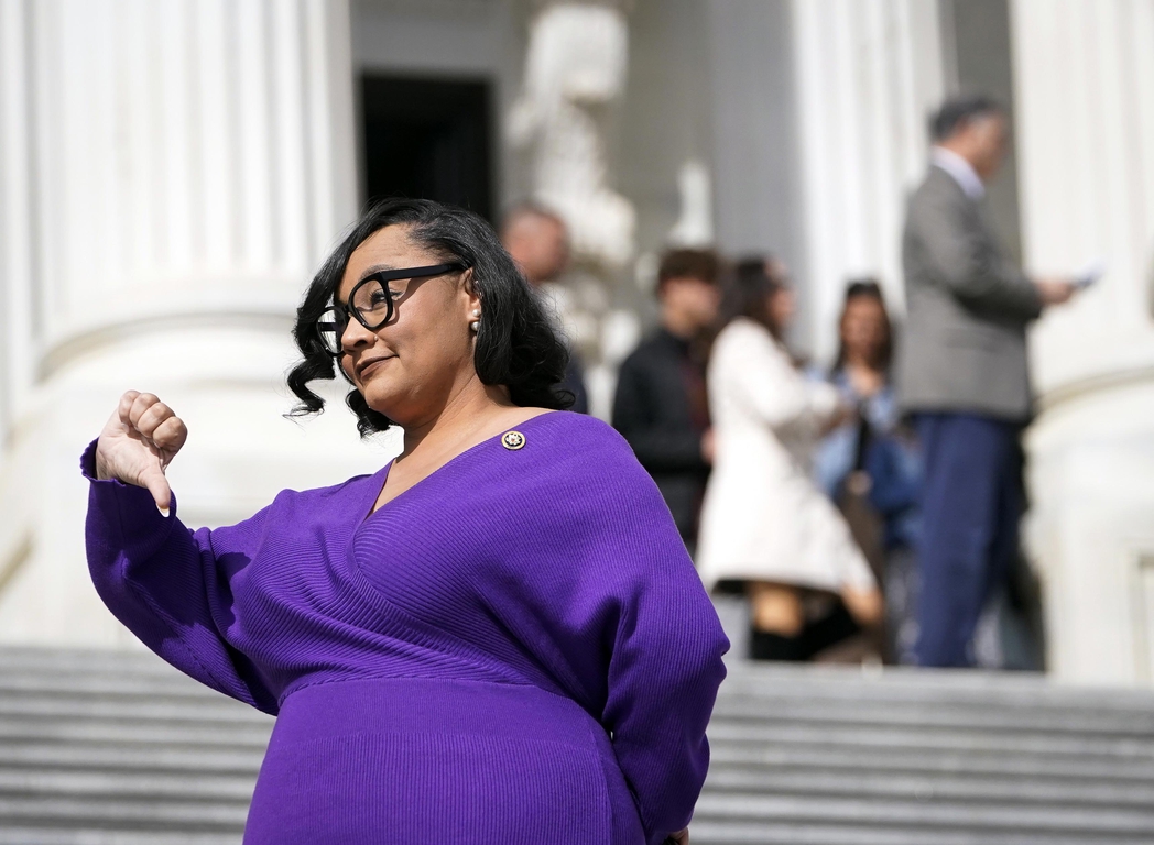 Pro-TikTok advocates wait outside the Capitol as the U.S. House votes ...