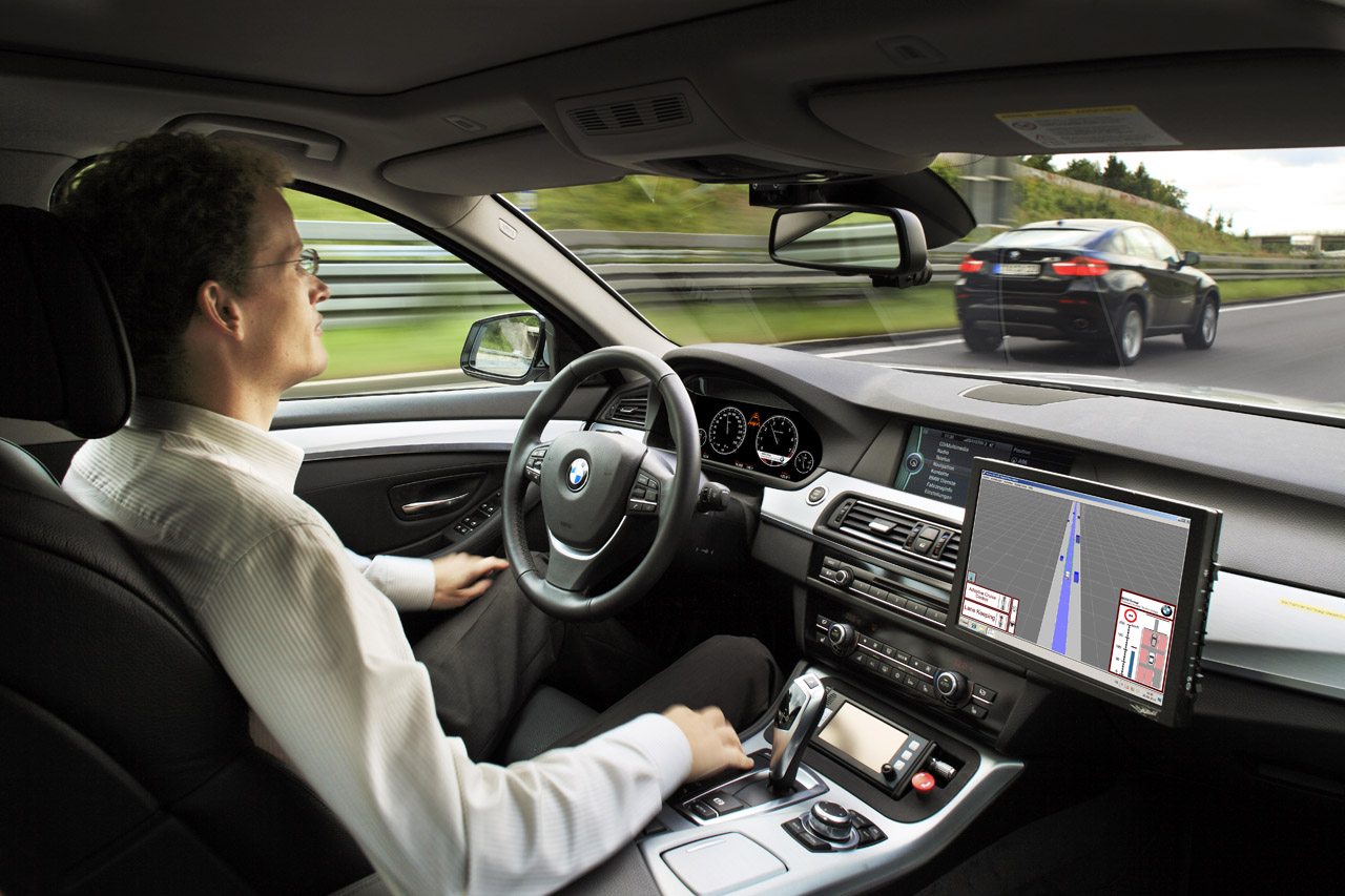 <p>A broad definition of an autonomous vehicle would be a vehicle that has <strong>technology to sense driving conditions </strong>like pedestrians and traffic while also enabling the car to change speed or course without being controlled by a person. </p>  <p>Autonomous vehicles are also called self-driving vehicles.</p>