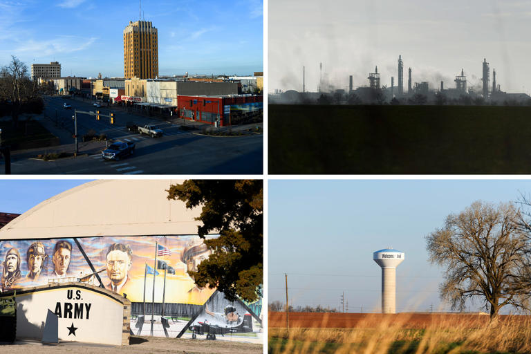 Enid is known for Vance Air Force Base and its oil and gas production. The City Council is desperate to see it grow. (Michael Noble Jr. for NBC News)