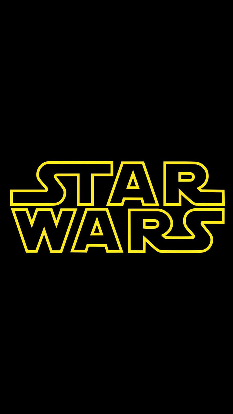 A portrait image of the classic Star Wars logo franchise banner