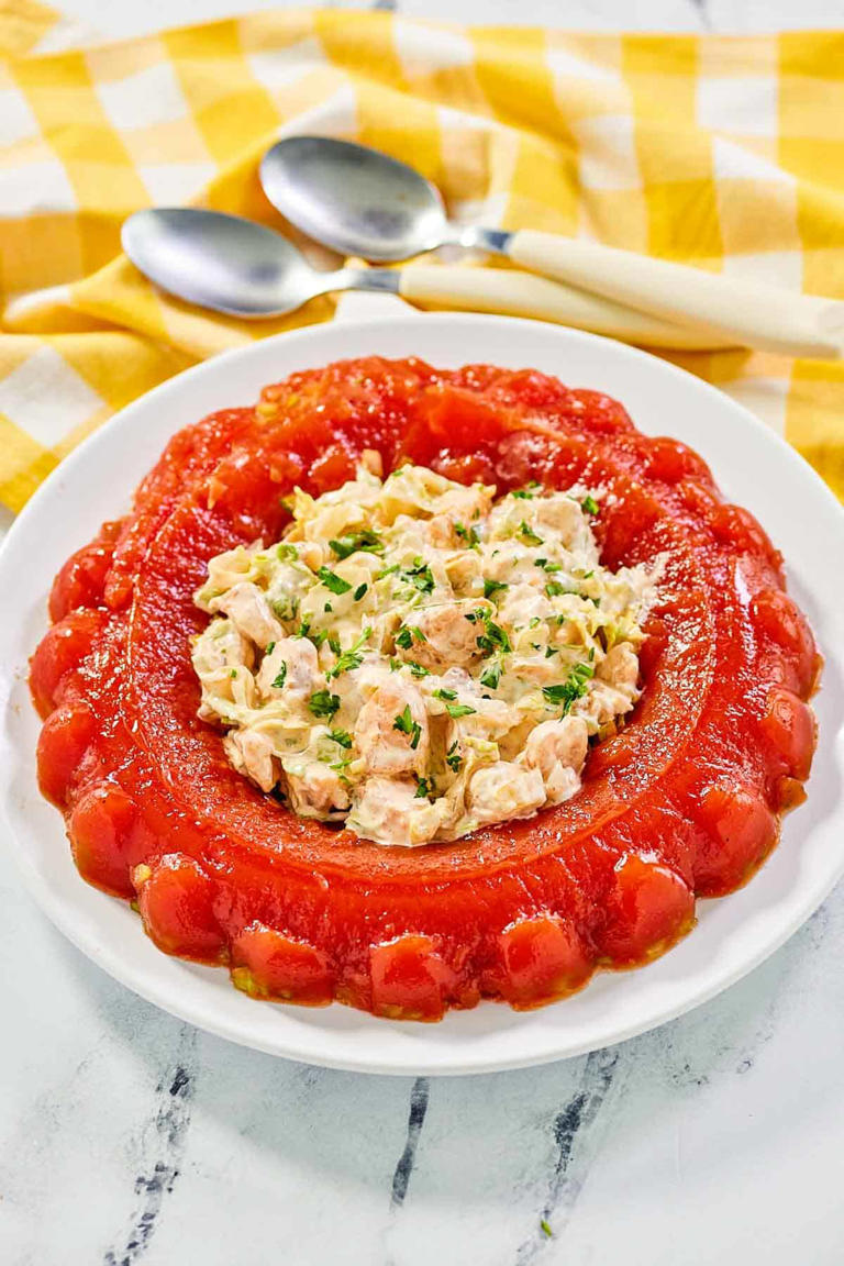 Retro Revival: Classic Tomato Aspic with Shrimp SaladTomato Aspic