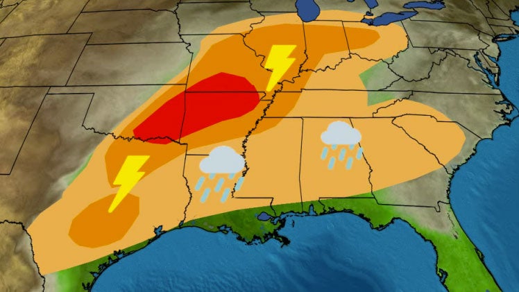 Severe Thunderstorms, Tornadoes, Hail Threaten The Southern Plains, Midwest