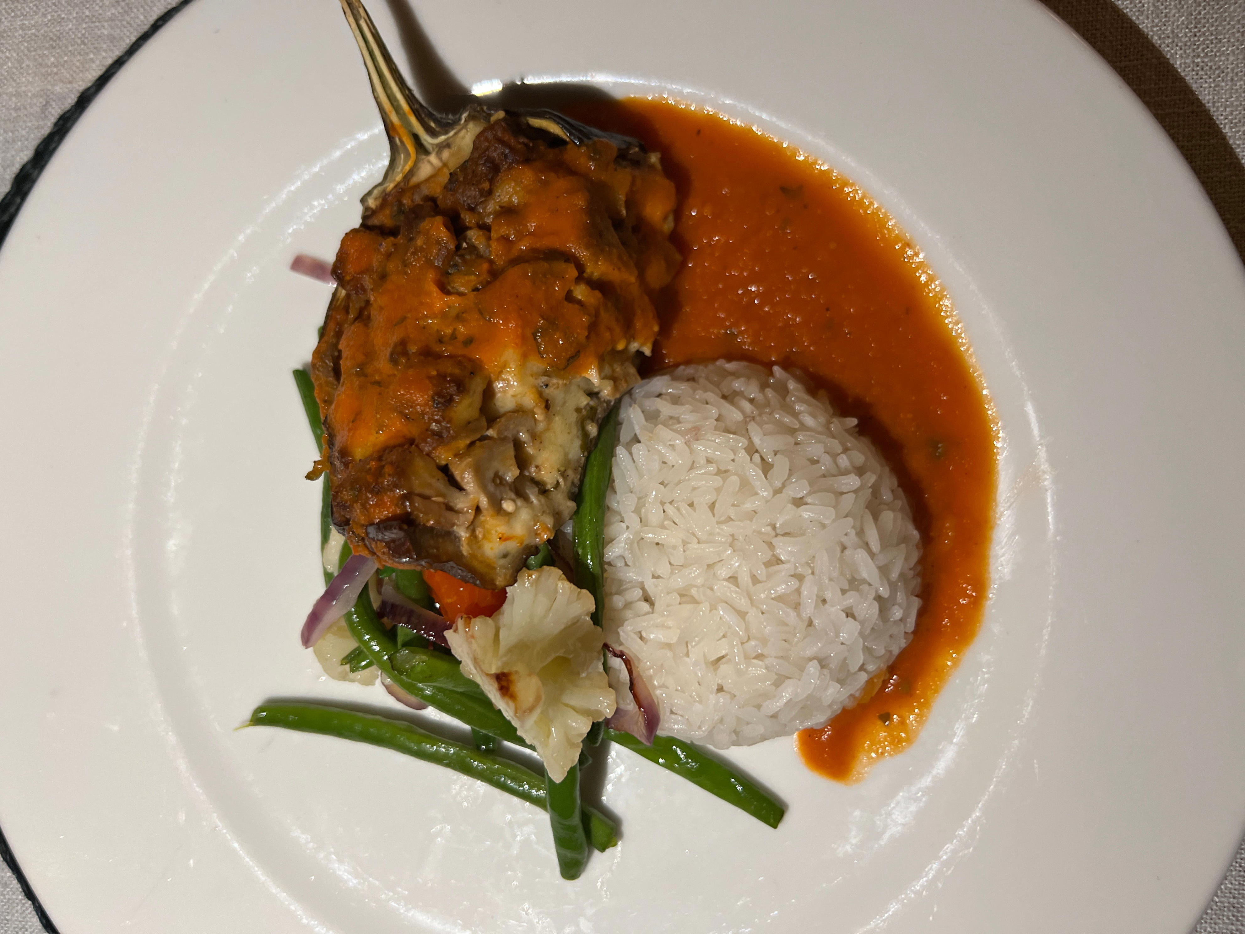 <p>The main course was usually some type of Western food, and there was always a vegetarian option.</p><p>It would've been nice to be offered more typical Tanzanian dishes, though. For me, part of the fun of traveling is learning about different countries' cuisines.</p><p>I also had access to an open bar in the main lodge. Staff could make simple cocktails, and there was lots of beer and wine. The drinks were all included with the price of the stay (except for fancy Champagnes and select wines).</p>