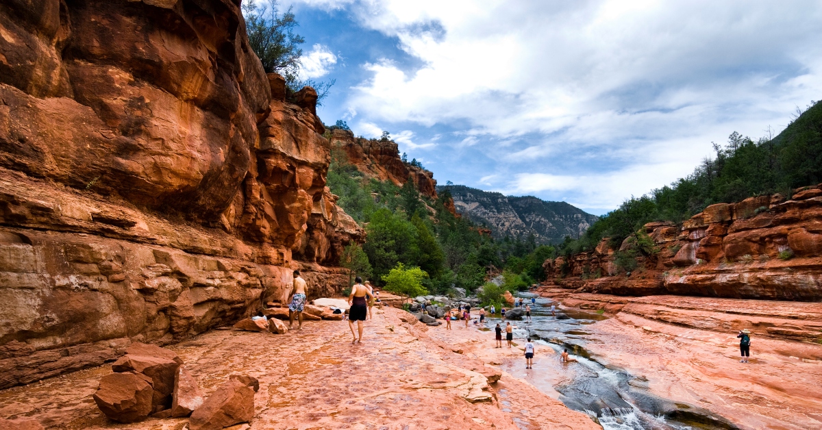 <p>Sedona is the spring break spot for you if you're dreaming of desert heat. It boasts beautiful red rock scenery and abundant indoor and outdoor activities. </p> <p>When you want to cool off, there are many charming swimming holes, many with stunning views. Wellness is also huge here, so visit a vortex and hit the spa.</p>