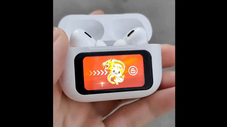 Counterfeit Airpods Case Has Touchscreen Display With Playback Controls