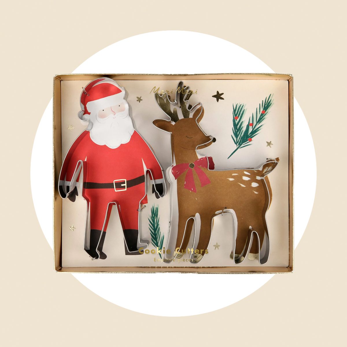 <p>Fill your cookie tray with whimsy, thanks to this adorable <a href="https://merimeri.com/products/santa-and-reindeer-christmas-cookie-cutters" rel="noopener noreferrer">Santa and Rudolph cookie cutter set</a>. This pack of two includes a jolly old Santa and one reindeer. Be sure to make enough reindeer cookies to account for everyone guiding Santa's sleigh. Have you seen these <a href="https://www.tasteofhome.com/collection/cookie-decorating-kits/">cookie decorating kits</a>?</p> <p class="listicle-page__cta-button-shop"><a class="shop-btn" href="https://merimeri.com/products/santa-and-reindeer-christmas-cookie-cutters">Shop Now</a></p>