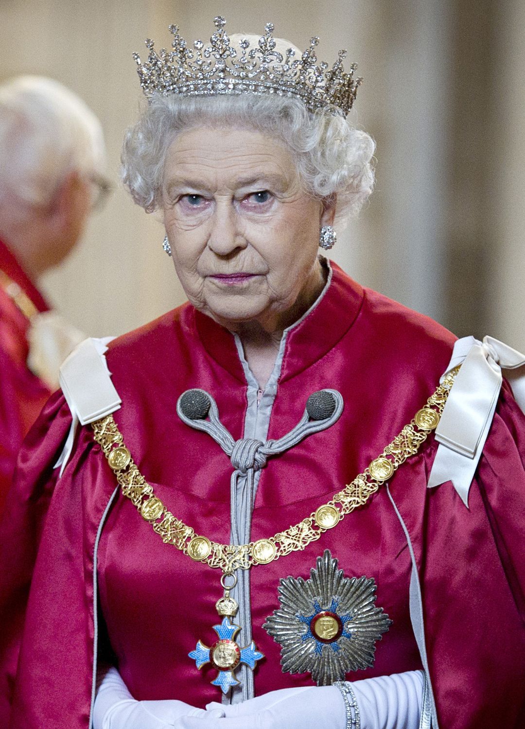 <p>                     It's not only Queen Elizabeth II's tiara here that makes this picture noteworthy, but her head-to-toe regal attire ready for the service for the Order of the British Empire at St.Paul's Cathedral in 2012. At the time, the Queen was Sovereign of the Order of the British Empire. For the occasion, she wore Queen Mary's Girls of Great Britain and Ireland tiara.                   </p>