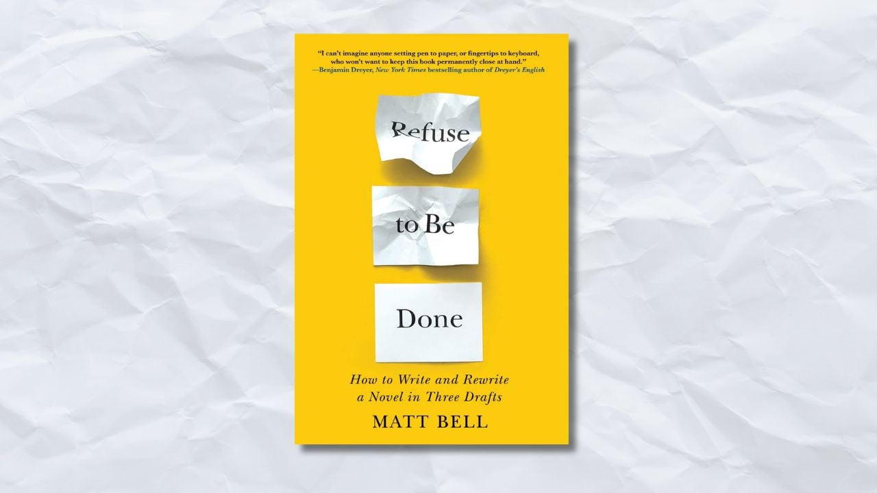 <p>Have you ever spent hours writing a novel, article, or piece of work, only to skim through it in a mere few minutes during the editing and rewriting process? In this book<em>, </em>writer and teacher <a href="https://www.mattbell.com/" rel="nofollow">Matt Bell</a> explains why we should focus more on rewriting techniques and tasks<em>,</em> as it’s an overlooked process.</p><p><a href="https://www.goodreads.com/book/show/58640362-refuse-to-be-done?ref=nav_sb_ss_1_17" rel="nofollow"><em>Refuse To Be Done</em></a> guides you through the writing and editing process, from jotting down ideas to crafting a completed draft. You’ll learn about Bell’s most vital writing tasks and techniques, which you can use to rewrite your novel in three drafts. Regardless of whether you’re a veteran writer or new to writing, there are plenty of valuable takeaways for you to use in this guide.</p>