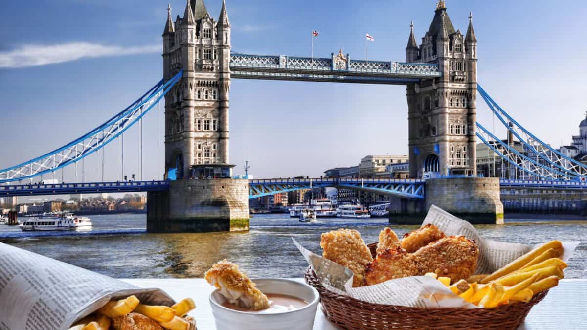 <p>The bustling metropolis of London tops our list with an impressive 2,906 5-star Tripadvisor reviews. A melting pot of cultures, London’s food scene offers an eclectic mix of traditional British fare and international cuisine. </p><p><strong>Fish and chips</strong> remain a must-try, with <strong><a href="https://tinyurl.com/24x9pp36">The Golden Chippy</a></strong> in Greenwich receiving rave reviews for its crispy batter and perfectly cooked fish.</p><p>London’s culinary scene is as diverse as its population, offering everything from Michelin-starred dining experiences to historic pubs serving traditional British fare. </p><p>Beyond the classic fish and chips, London is celebrated for its vibrant street food markets, such as Borough Market, where food lovers can explore flavors from around the globe. </p><p>The city’s innovation in gastronomy is paralleled by its commitment to sustainability and organic produce, making it a dynamic and continually evolving food capital.</p>