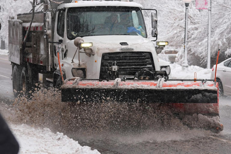 After overnight snow roads still slick, plows on full callout