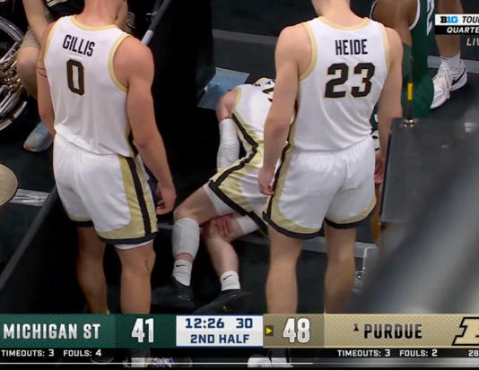 Purdue's Braden Smith suffered a knee injury during the Boilermakers' Big Ten Tournament game vs. Michigan State. Big Ten Network