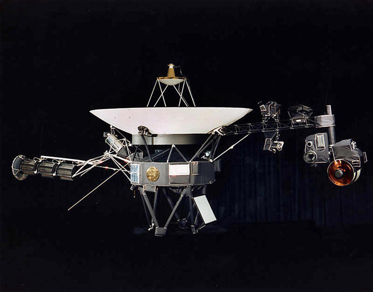 This NASA file handout image from 2002 shows one of the twin Voyager spacecraft. Voyager 1 and Voyager 2 were launched in 1977 from Cape Canaveral, Florida.