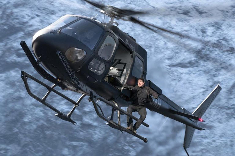 Tom Cruise hired a helicopter to help