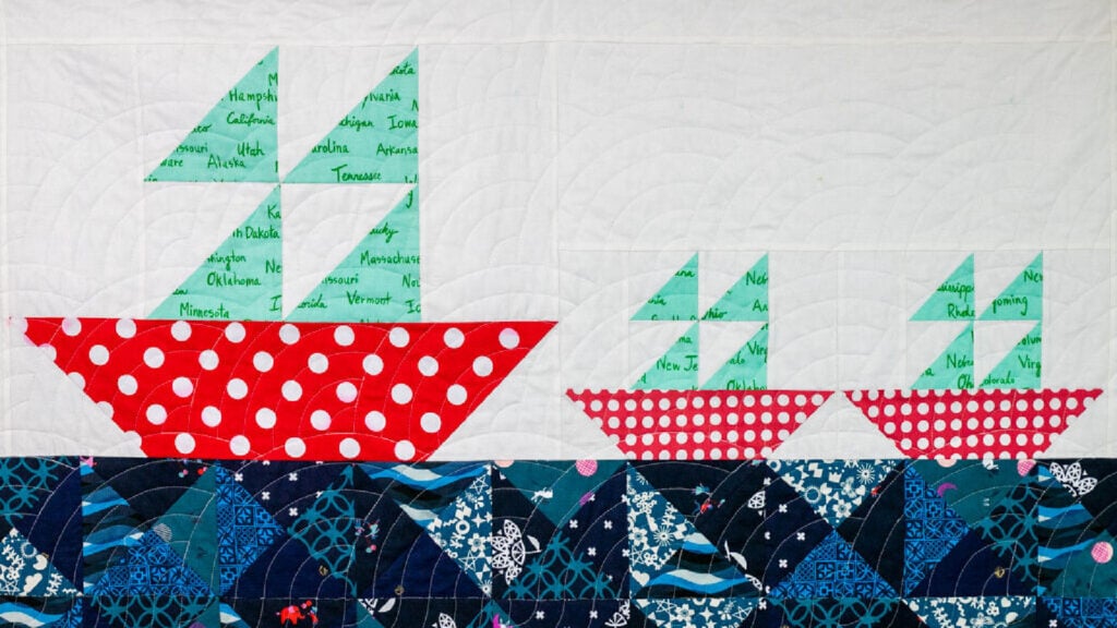 <p>Sew an adorable modern <a href="https://sewcanshe.com/sailing-away-free-baby-quilt-pattern-with-sailboat-blocks/" rel="noreferrer noopener">baby quilt with sailboat blocks</a> and a gorgeous ocean pieced with quarter-square triangles! This easy baby quilt pattern includes tips for sewing fast and easy half-square triangles and quarter-square triangles. It’s perfect for a girl or a boy because everyone loves sailboats.</p>