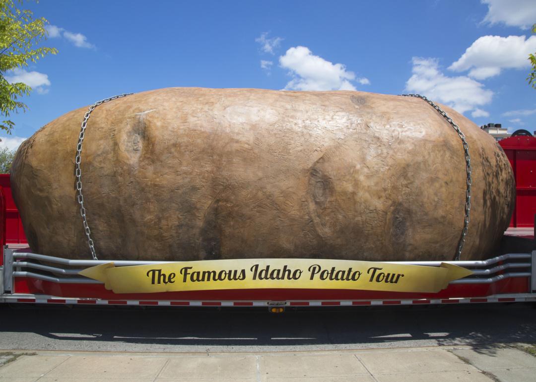 <p>- Address: Orchard Access Road and E Monroe Road, Boise, Idaho<br> - Want to visit votes on Atlas Obscura: 753<br> - Been here votes on Atlas Obscura: 108<br> - Rarity ratio: 7.0</p>  <p>If you love potatoes enough to sleep inside one, behold the<a href="https://www.atlasobscura.com/places/big-idaho-potato-hotel"> Big Idaho Potato Hotel</a>—born in 2012 out of the Idaho Potato Commission's 75th-anniversary campaign ("<a href="https://bigidahopotato.com/the-truck/">The Famous Idaho Potato Tour</a>") but now available to rent by the night on Airbnb.</p>  <p>Although it's just over 10 years old, the giant 'tato follows the tradition of many of the roadside attractions found throughout the United States in the early and mid-20th century—when three-story shoes, giant donuts, and larger-than-life dogs, all part of the style of programmatic architecture, attracted motorists to local businesses with an eyeful of spectacle. This portly potato, however, has been planted in a far more remote location: in the middle of a 400-acre farm on the outskirts of Boise.</p>