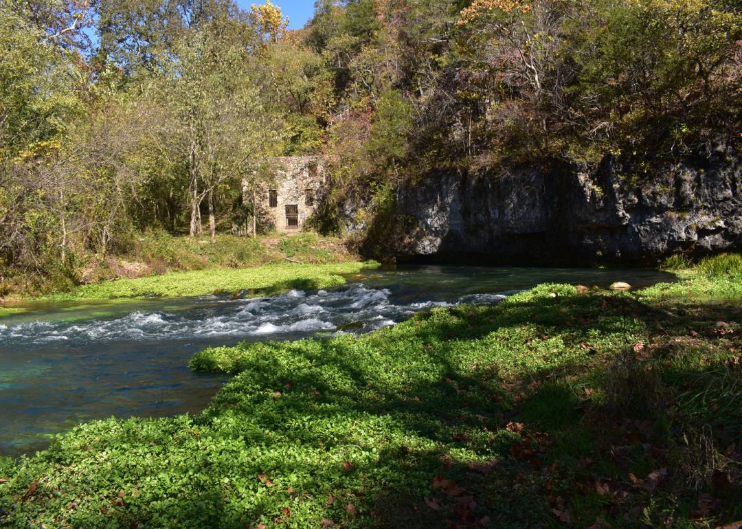<p>- Address: Jadwin, Missouri, 65501<br> - Want to visit votes on Atlas Obscura: 1,515<br> - Been here votes on Atlas Obscura: 183<br> - Rarity ratio: 8.3</p>  <p>Welch Spring's supposedly healing waters flowed from a cave along the Current River in southern Missouri's Ozarks—and, in 1913, they attracted the attention of Dr. C.H. Diehl, who bought the spring and built a hospital at the cave's opening for patients struggling with consumption (aka tuberculosis). However, the facility—which was probably more akin to a health spa—ultimately failed; it was too difficult to reach in such a remote location. After Dr. Diehl died in 1940, it fell into disrepair—and the<a href="https://www.atlasobscura.com/places/welch-spring-hospital-ruins"> Welch Spring Hospital Ruins</a> are now accessible by foot (at the end of a half-mile trail) or via canoe.</p>