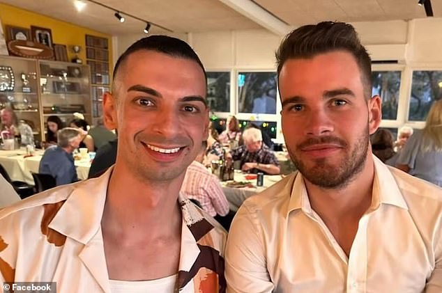 jesse baird and accused killer cop beau lamarre-condon are seen together at family party - as it emerges his housemate 'prodded bodies allegedly hidden under tarpaulin in courtyard'