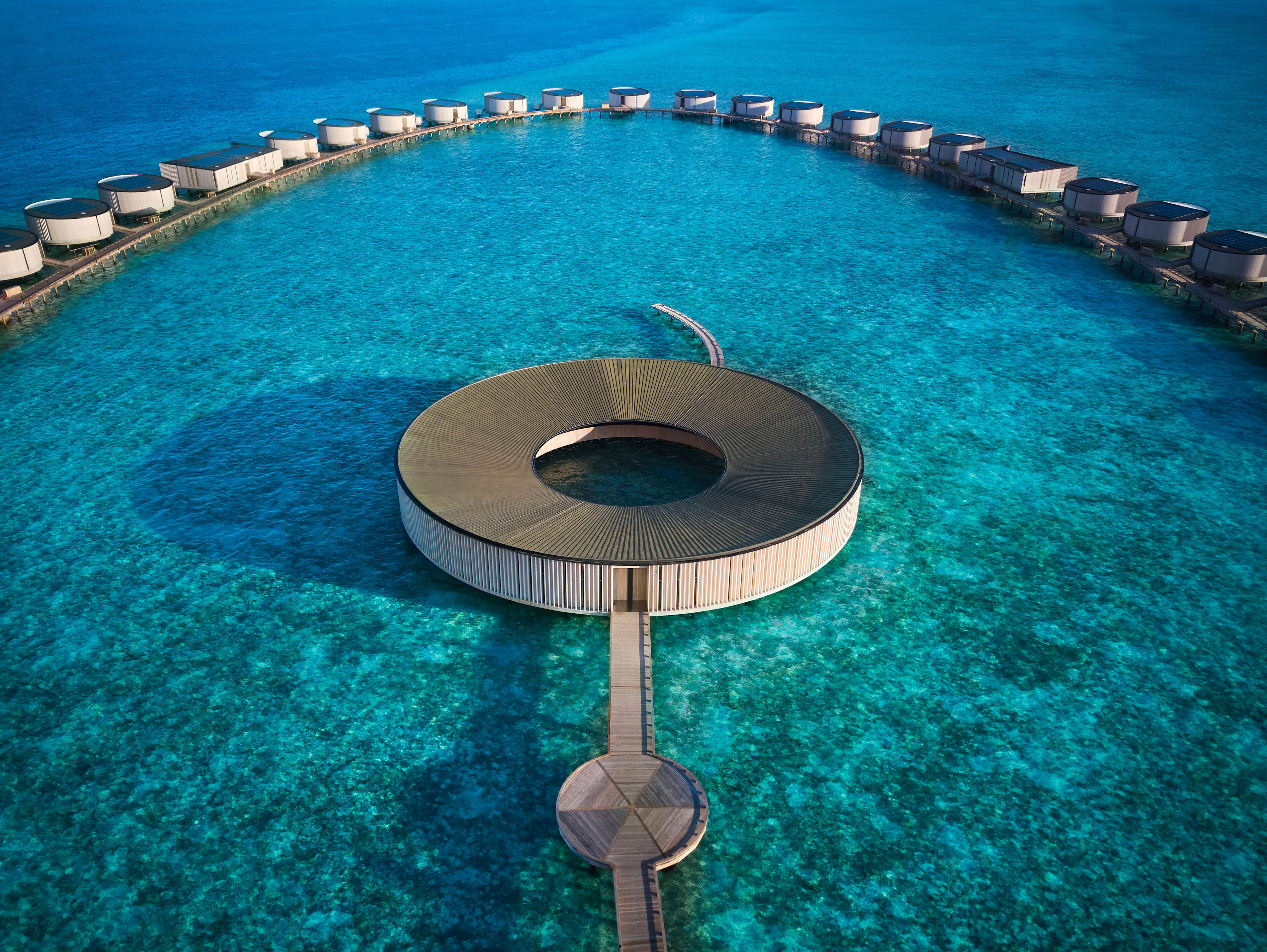 <p>The <a href="https://www.architecturaldigest.com/story/the-maldives-design-moment?mbid=synd_msn_rss&utm_source=msn&utm_medium=syndication">Maldives</a> is famous for top-notch resorts that make the most of their stunning settings via dreamy <a href="https://www.architecturaldigest.com/gallery/overwater-villas?mbid=synd_msn_rss&utm_source=msn&utm_medium=syndication">overwater bungalows and villas</a>. To best showcase its star amenity, the vibrant blue lagoon, <a href="https://www.ritzcarlton.com/en/hotels/mlera-the-ritz-carlton-maldives-fari-islands/overview/">The Ritz-Carlton Maldives, Fari Islands</a> enlisted Kerry Hill Studios to construct a floating timber-lined, ring-shaped spa retreat, accessed via an open-air walkway. Inside the circular spa are nine treatment rooms, a salon, and a relaxation room, where guests can enjoy massages and facials while the turquoise waters around them no doubt offer an extra splash of tranquility.</p> <div class="callout"><p><a href="https://www.expedia.com/The-Ritz-Carlton.h58998476.Hotel-Information" title="Book now at Expedia.com">Book now at Expedia.com</a></p> </div><p>Sign up for our newsletter to get the latest in design, decorating, celebrity style, shopping, and more.</p><a href="https://www.architecturaldigest.com/newsletter/subscribe?sourceCode=msnsend">Sign Up Now</a>