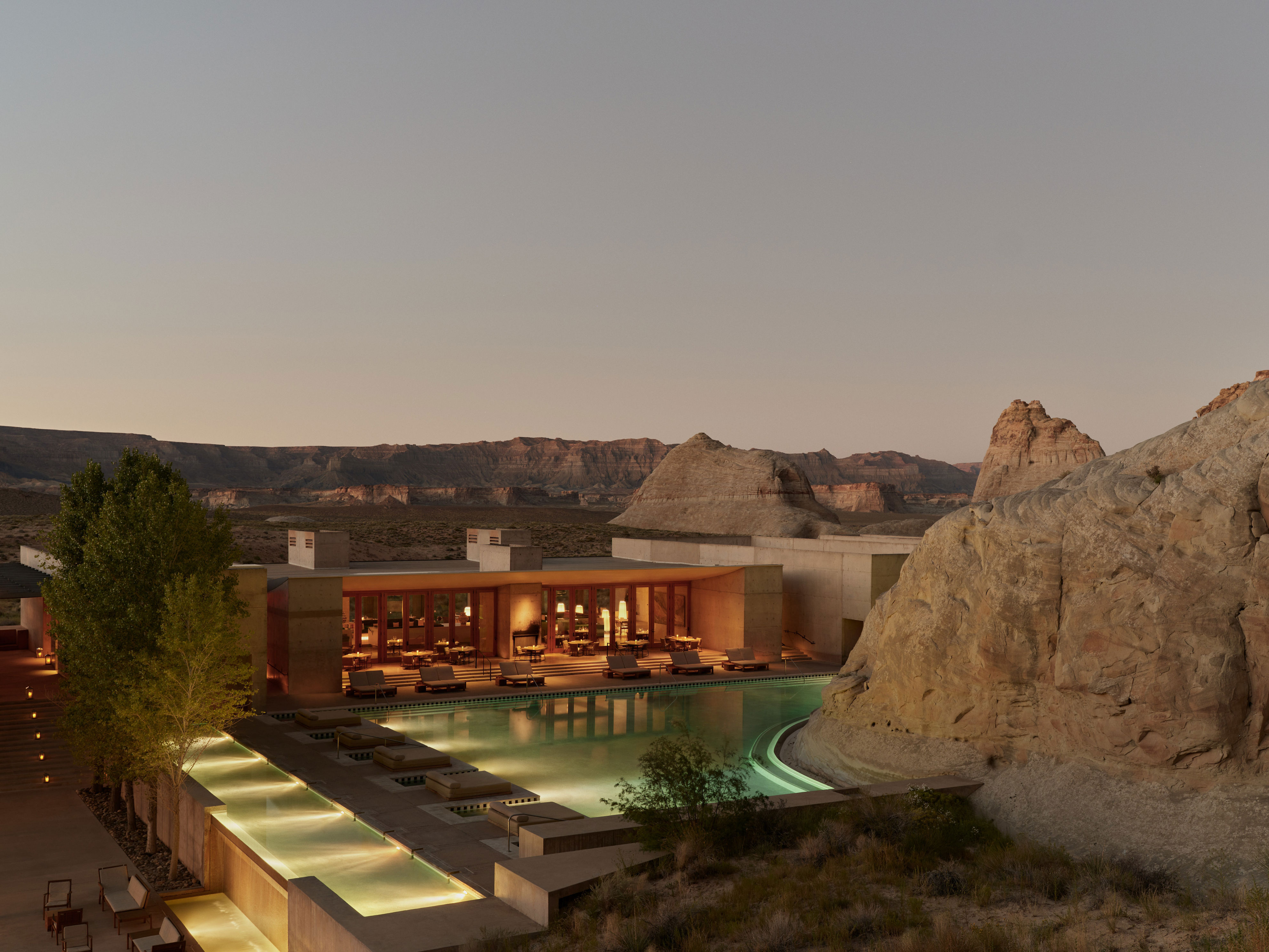 <p>This postcard-ready <a href="https://www.aman.com/resorts/amangiri?adgroup_name=Amangiri_-_Amangiri_Resort&utm_campaign=LUUX_G_AMANGIRI_US_NAM_ENG_BRAND_5.3.23&keyword=amangiri%20resort&utm_term=amangiri%20resort&utm_medium=cpc&utm_source=google&utm_content=Amangiri_-_Amangiri_Resort&gad_source=1&gclid=CjwKCAiAivGuBhBEEiwAWiFmYV1SwXnGGcqu21F5k654XJjbqUz0r-hQawl6pr5Xs2Ijg4kUTkvNHxoC0hIQAvD_BwE">resort</a> might appear as a mirage among miles of arid Utah desert, but the wellness sanctuary by architects Marwan Al-Sayed, Wendell Burnette, and Rick Joy is a true-blue oasis built right into the surrounding Navajo sandstone. The 25,000-square-foot spa’s design echoes and emphasizes its stunning natural landscape with an earthy, sun-baked color palette, ample use of natural materials, calm reflecting pools, and skylights throughout. Typical spa amenities like a sauna, steam room, and cold plunge are available to visitors alongside more unique offerings, like <a href="https://www.architecturaldigest.com/gallery/fire-pit-ideas?mbid=synd_msn_rss&utm_source=msn&utm_medium=syndication">fire pit</a> aromatherapy, dark exposure sessions, and an “Open Sky Sound Journey,” which includes a hike to a nearby natural amphitheater for a sound bowl ceremony.</p> <div class="callout"><p><a href="https://www.aman.com/resorts/amangiri" title="Book now at Aman.com">Book now at Aman.com</a></p> </div><p>Sign up for our newsletter to get the latest in design, decorating, celebrity style, shopping, and more.</p><a href="https://www.architecturaldigest.com/newsletter/subscribe?sourceCode=msnsend">Sign Up Now</a>