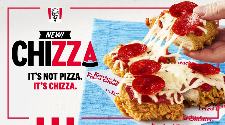 Kfc Introduces The “chizza” To Us Menus Combining Fried Chicken And Pizza